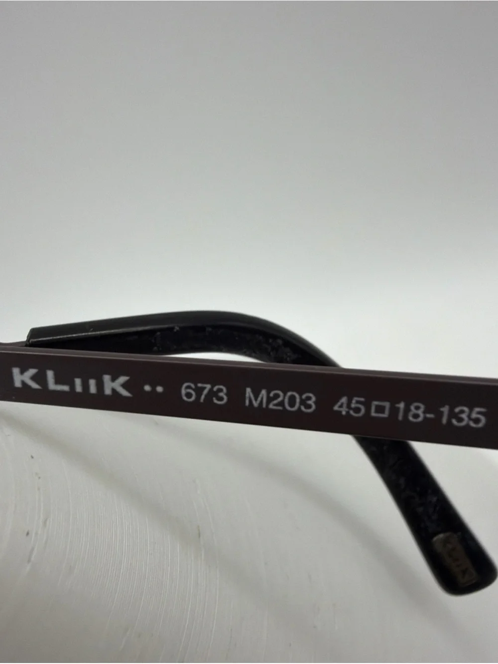 KLIIK 673 M203 45[]18 135 Gray Square Eyeglasses Frame Only Denmark With Case